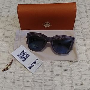 Tory Burch Sunglasses TY7126 Navy on Raffia